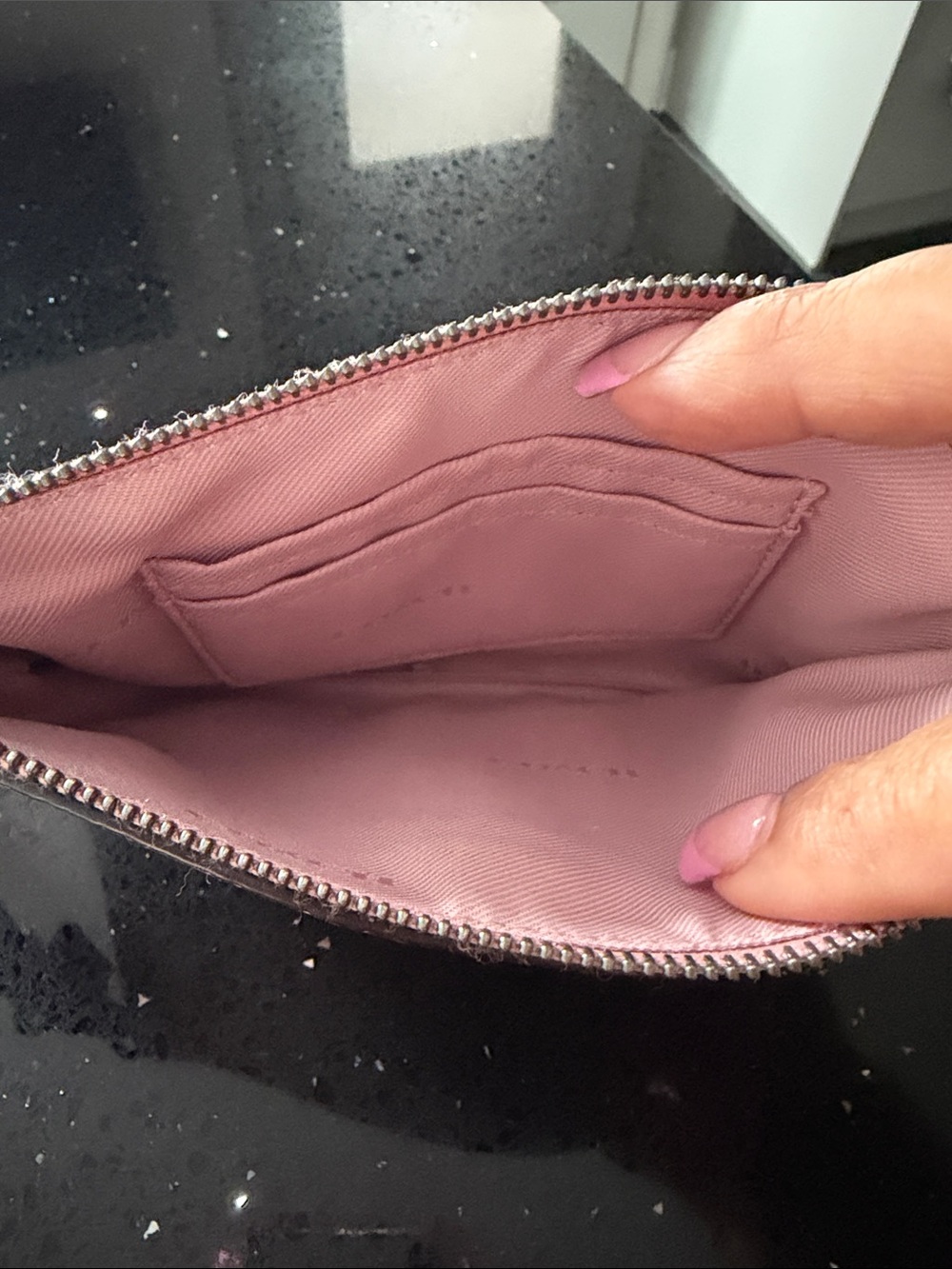 COACH Pebbled Leather Wristlet in Blush Pink - Picture 2 of 6